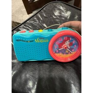 Vintage Disney Little Mermaid Ariel Radio Alarm Clock Night Light works